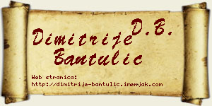 Dimitrije Bantulić vizit kartica